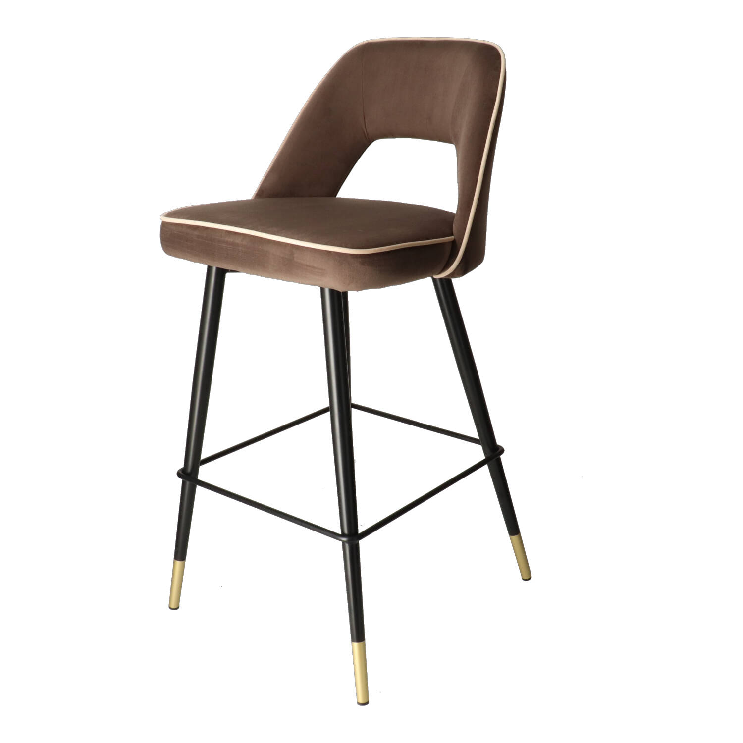 DL FANNY PIP Brown design Upholstered indoor bar stool